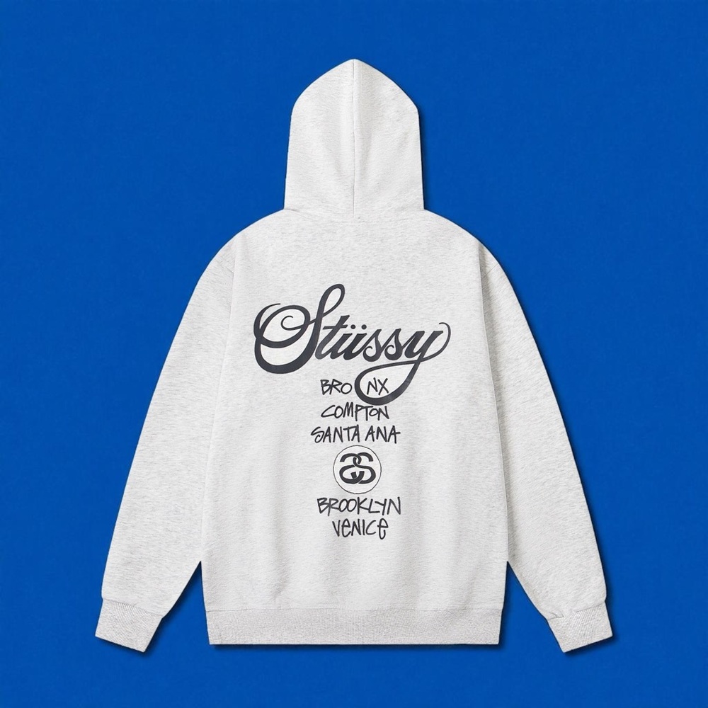 Stussy Men's Gray Graphic Hoodie